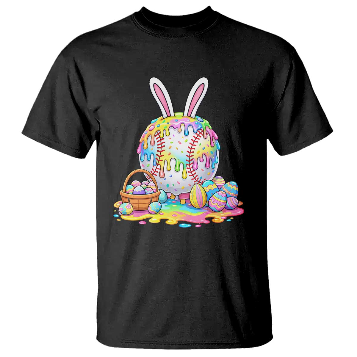 Baseball Easter Drip Ice Cream Sprinkles Egg Gift T Shirt