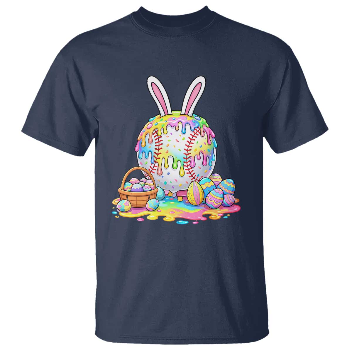 Baseball Easter Drip Ice Cream Sprinkles Egg Gift T Shirt