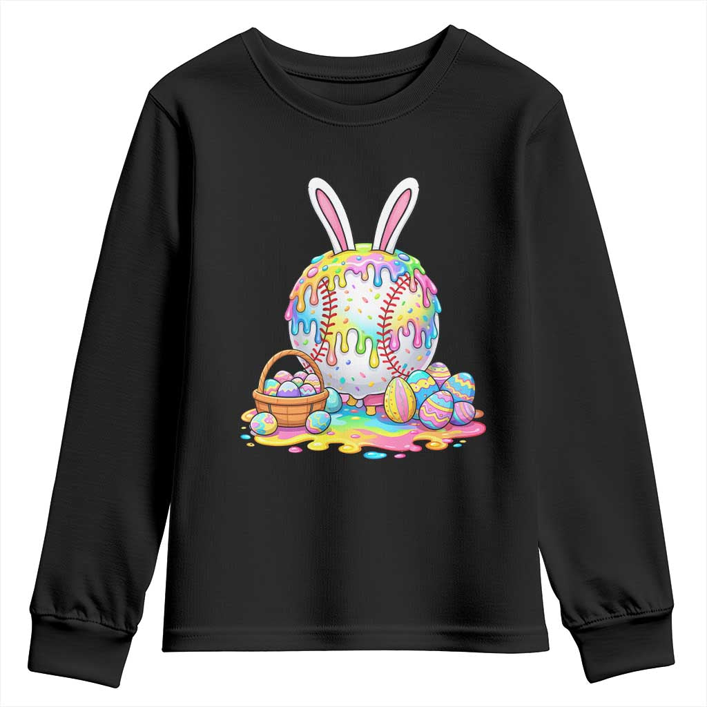 Baseball Easter Drip Ice Cream Sprinkles Egg Gift Youth Sweatshirt