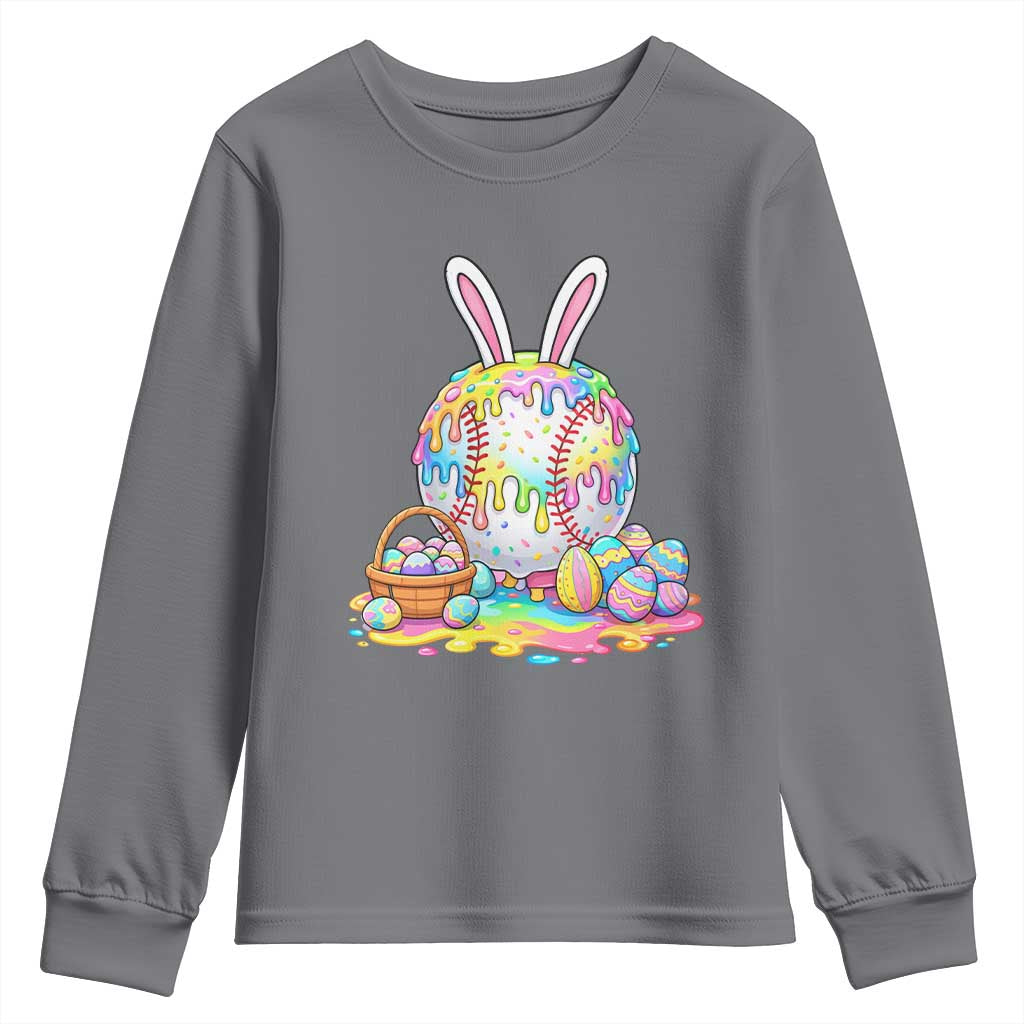 Baseball Easter Drip Ice Cream Sprinkles Egg Gift Youth Sweatshirt