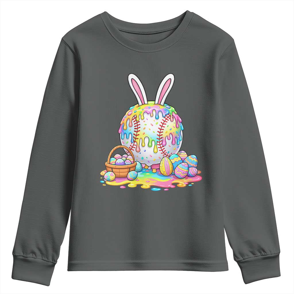 Baseball Easter Drip Ice Cream Sprinkles Egg Gift Youth Sweatshirt