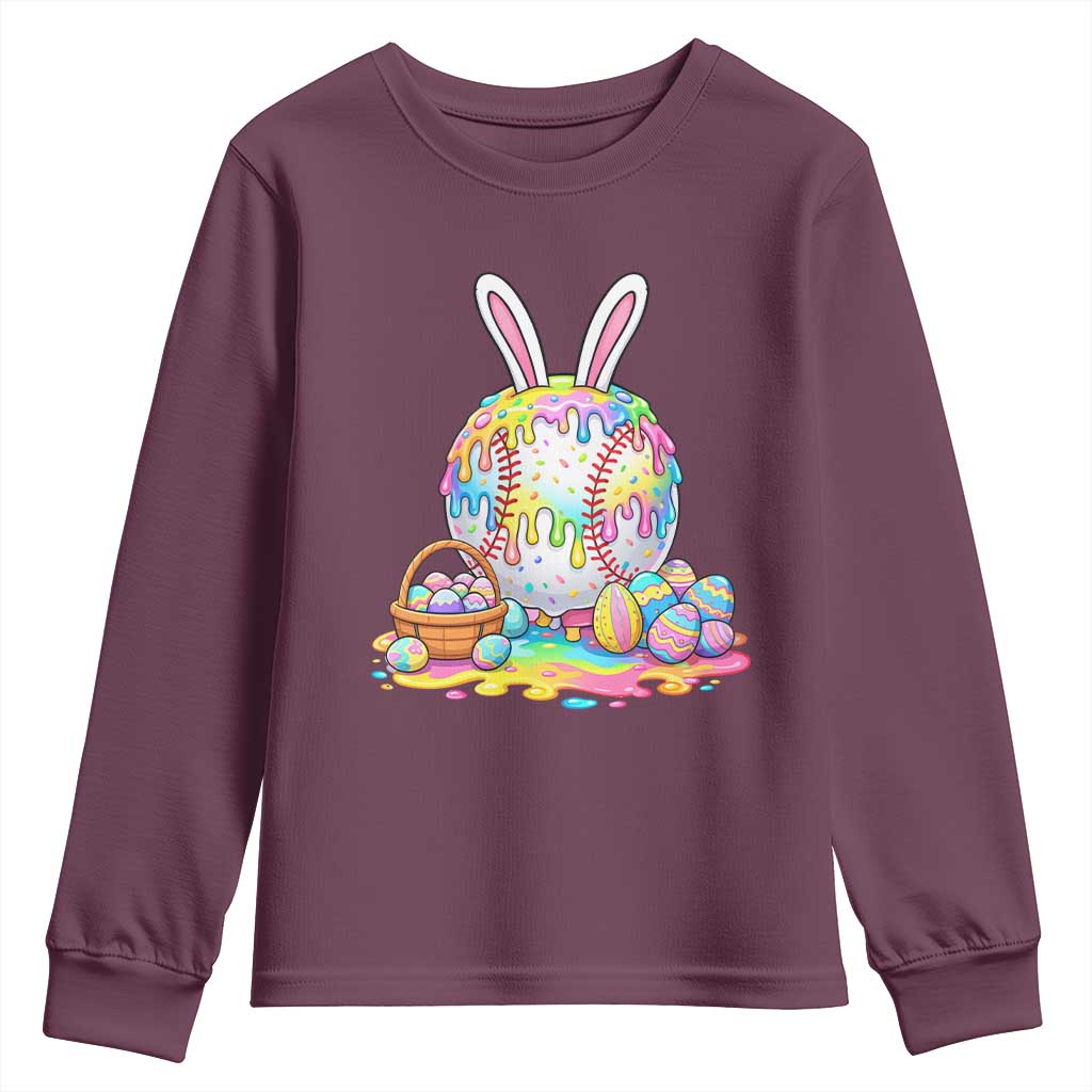 Baseball Easter Drip Ice Cream Sprinkles Egg Gift Youth Sweatshirt