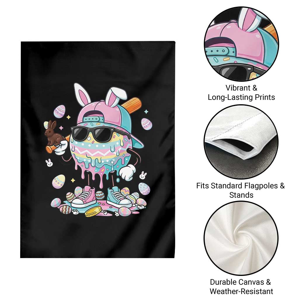 Funny Baseball Easter Garden Flag Drip Ice Cream Bunny Easter