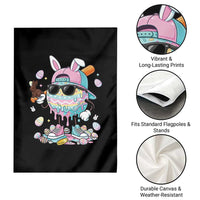 Funny Baseball Easter Garden Flag Drip Ice Cream Bunny Easter