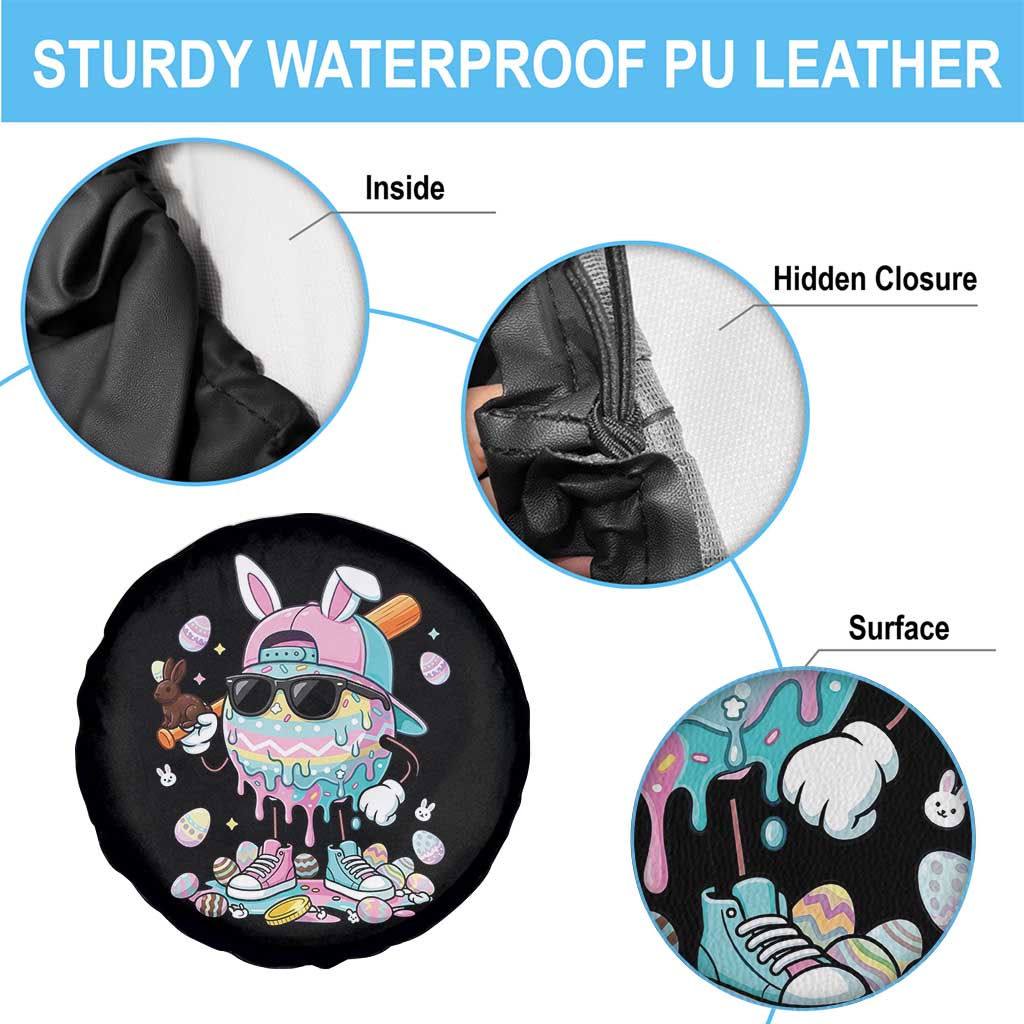 Funny Baseball Easter Spare Tire Cover Drip Ice Cream Bunny Easter