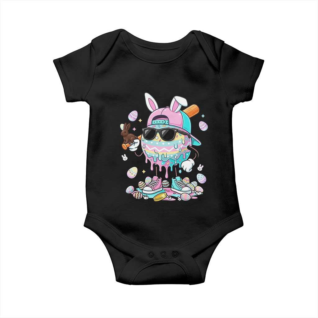 Funny Baseball Easter Baby Onesie Drip Ice Cream Bunny Easter