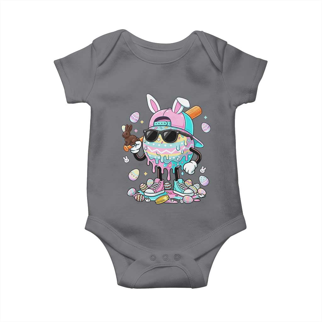 Funny Baseball Easter Baby Onesie Drip Ice Cream Bunny Easter