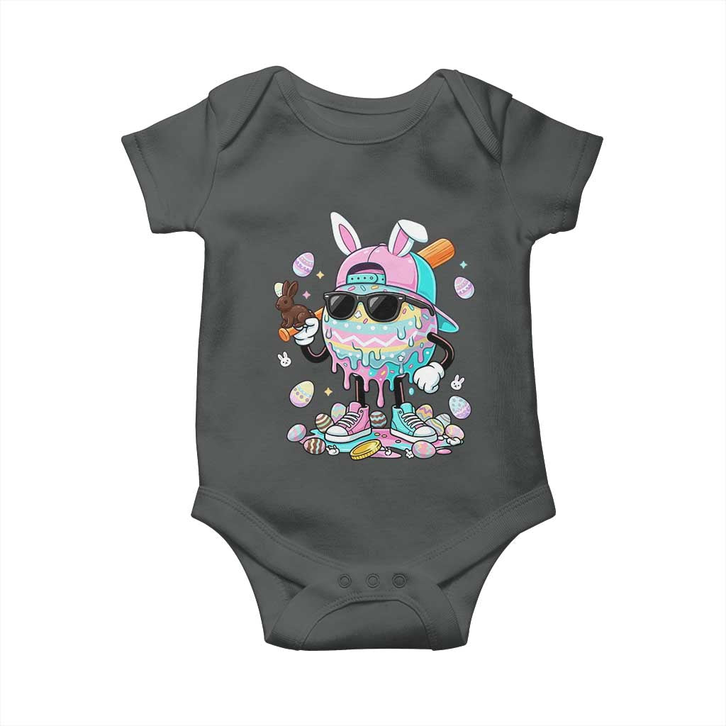 Funny Baseball Easter Baby Onesie Drip Ice Cream Bunny Easter