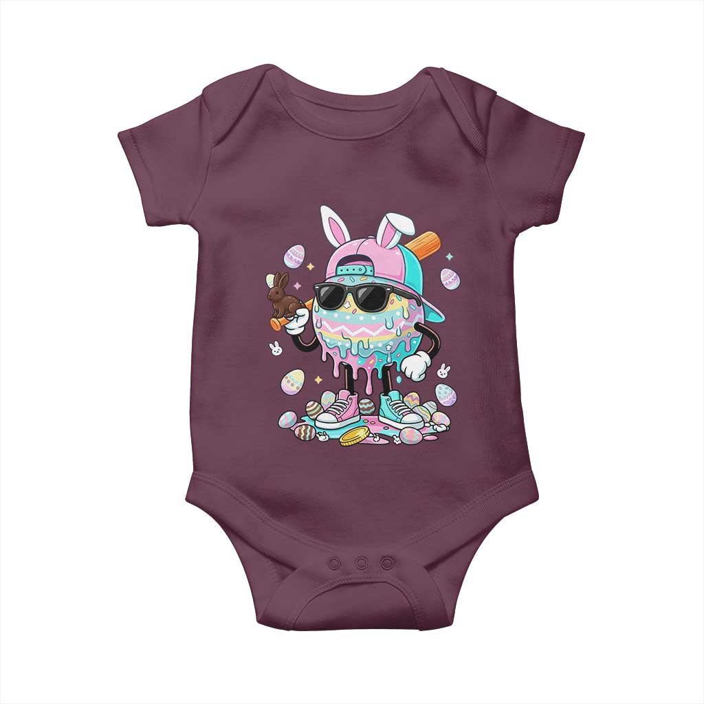 Funny Baseball Easter Baby Onesie Drip Ice Cream Bunny Easter