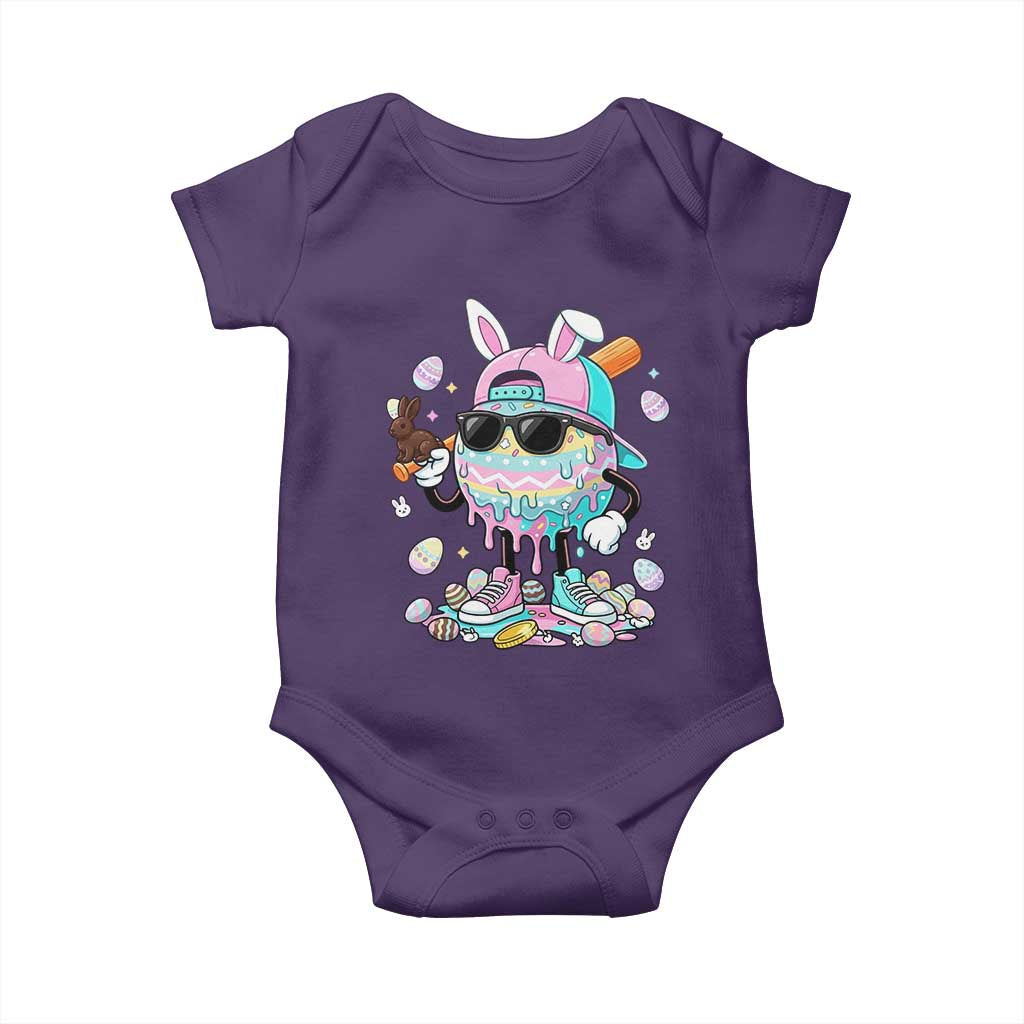 Funny Baseball Easter Baby Onesie Drip Ice Cream Bunny Easter