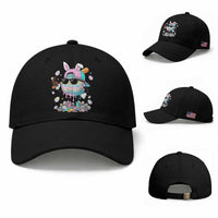 Funny Baseball Easter Baseball Cap Drip Ice Cream Bunny Easter