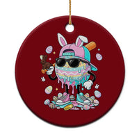 Funny Baseball Easter Ceramic Ornament Drip Ice Cream Bunny Easter