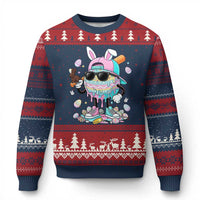 Funny Baseball Easter Ugly Christmas Sweater Drip Ice Cream Bunny Easter
