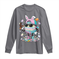 Funny Baseball Easter Long Sleeve Shirt Drip Ice Cream Bunny Easter