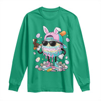Funny Baseball Easter Long Sleeve Shirt Drip Ice Cream Bunny Easter