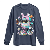 Funny Baseball Easter Long Sleeve Shirt Drip Ice Cream Bunny Easter