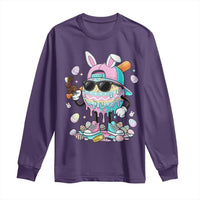 Funny Baseball Easter Long Sleeve Shirt Drip Ice Cream Bunny Easter