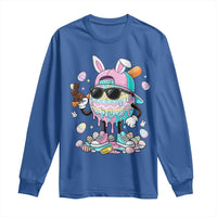 Funny Baseball Easter Long Sleeve Shirt Drip Ice Cream Bunny Easter