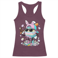 Funny Baseball Easter Racerback Tank Top Drip Ice Cream Bunny Easter