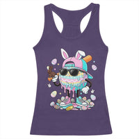 Funny Baseball Easter Racerback Tank Top Drip Ice Cream Bunny Easter