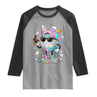 Funny Baseball Easter Raglan Shirt Drip Ice Cream Bunny Easter