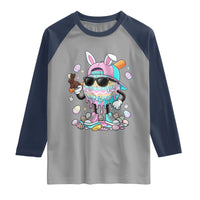 Funny Baseball Easter Raglan Shirt Drip Ice Cream Bunny Easter