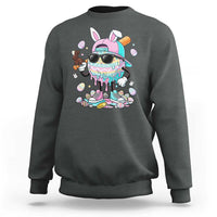 Funny Baseball Easter Sweatshirt Drip Ice Cream Bunny Easter