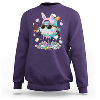 Funny Baseball Easter Sweatshirt Drip Ice Cream Bunny Easter