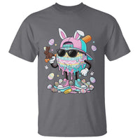 Funny Baseball Easter T Shirt Drip Ice Cream Bunny Easter