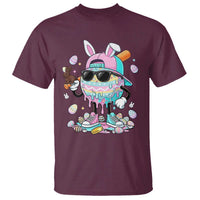 Funny Baseball Easter T Shirt Drip Ice Cream Bunny Easter