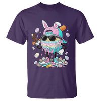 Funny Baseball Easter T Shirt Drip Ice Cream Bunny Easter