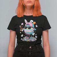 Funny Baseball Easter T Shirt For Women Drip Ice Cream Bunny Easter