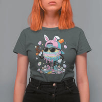 Funny Baseball Easter T Shirt For Women Drip Ice Cream Bunny Easter