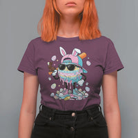Funny Baseball Easter T Shirt For Women Drip Ice Cream Bunny Easter
