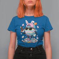 Funny Baseball Easter T Shirt For Women Drip Ice Cream Bunny Easter