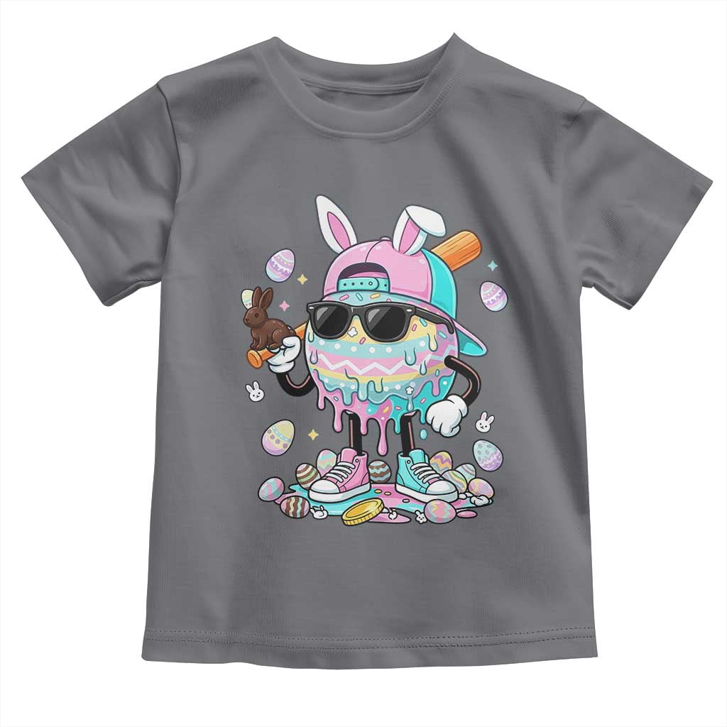 Funny Baseball Easter Toddler T Shirt Drip Ice Cream Bunny Easter