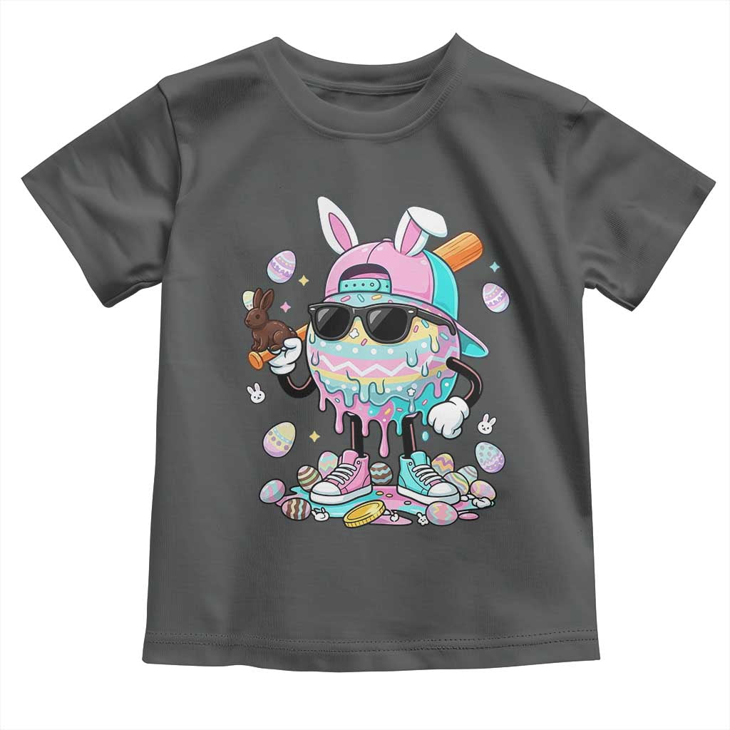 Funny Baseball Easter Toddler T Shirt Drip Ice Cream Bunny Easter