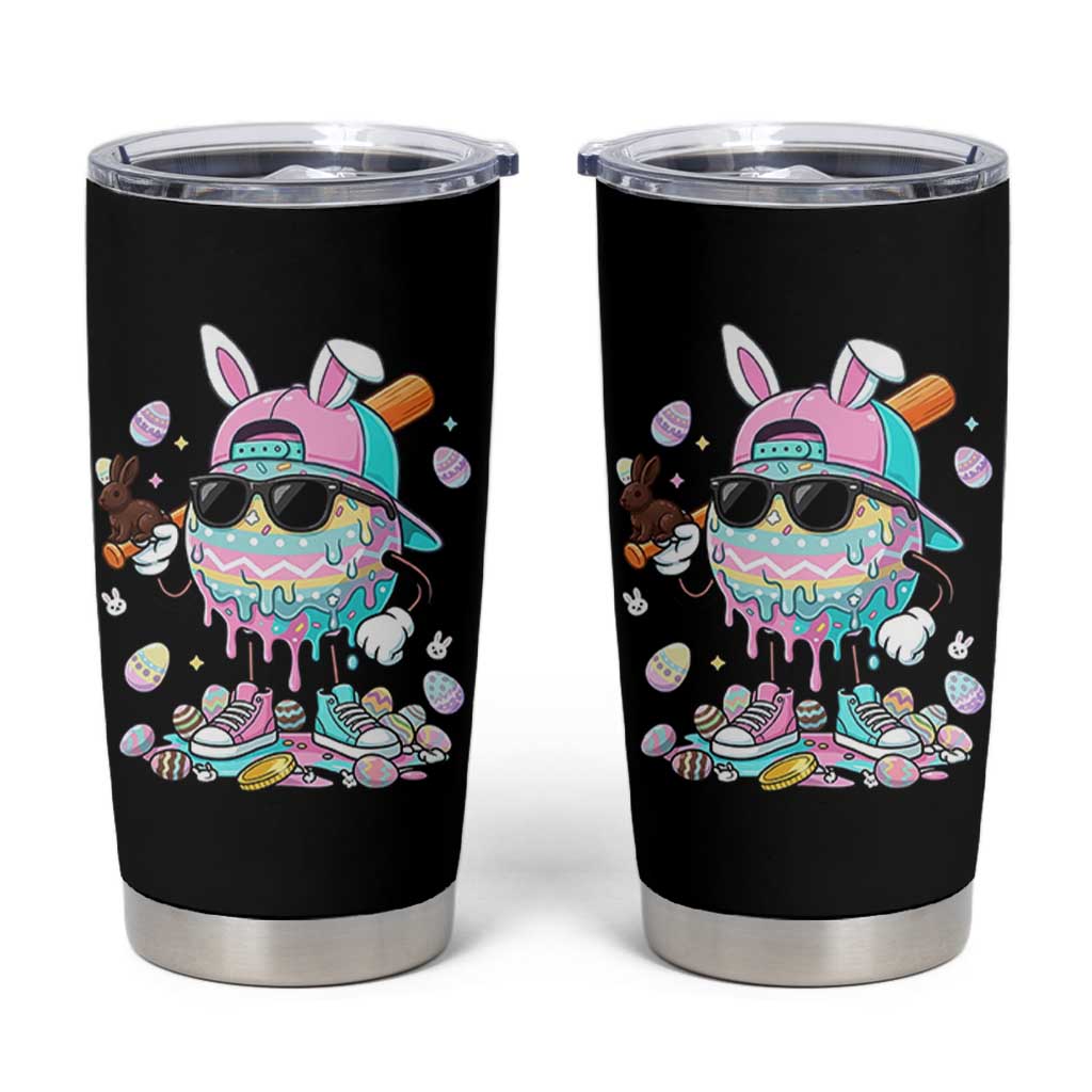 Funny Baseball Easter Tumbler Cup Drip Ice Cream Bunny Easter