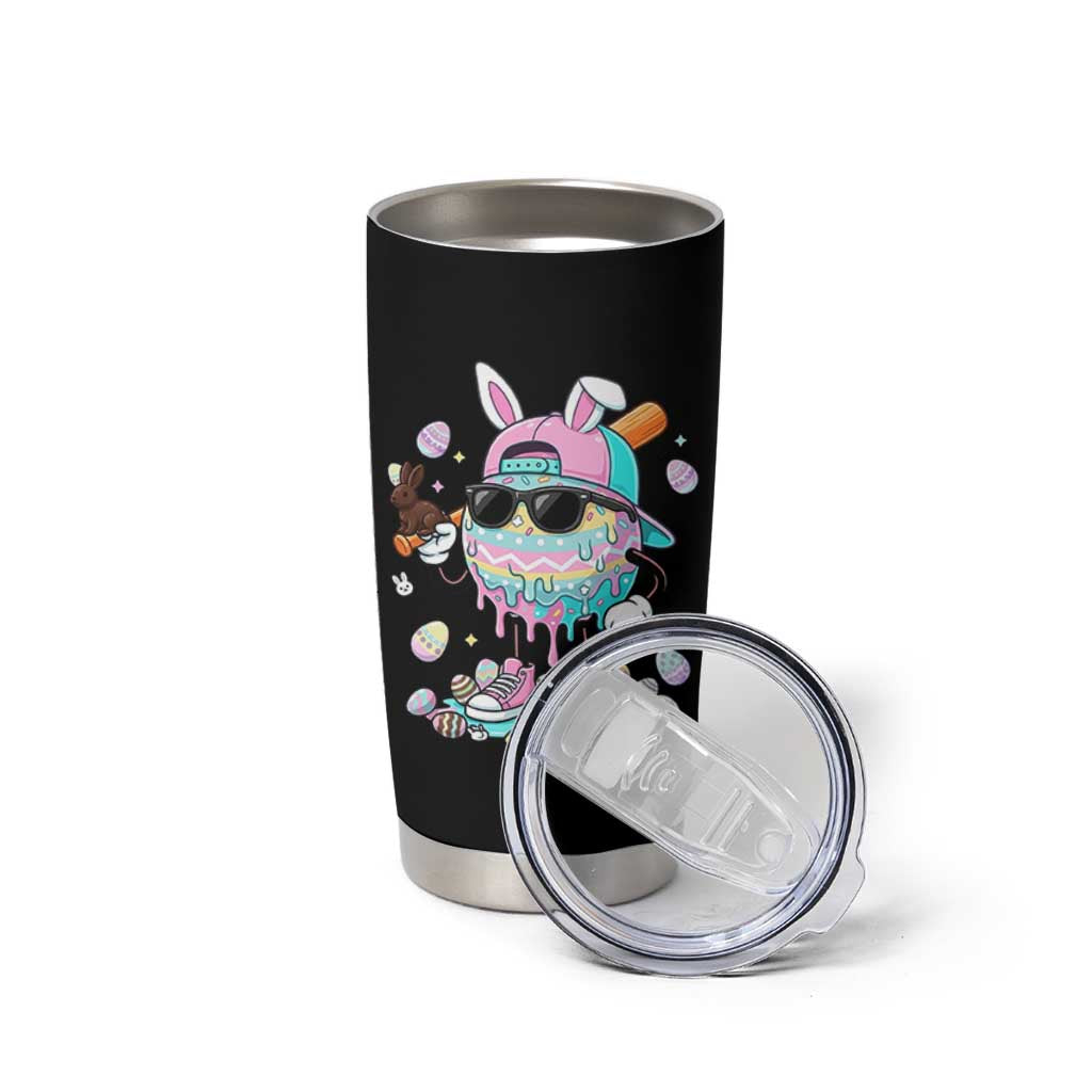 Funny Baseball Easter Tumbler Cup Drip Ice Cream Bunny Easter