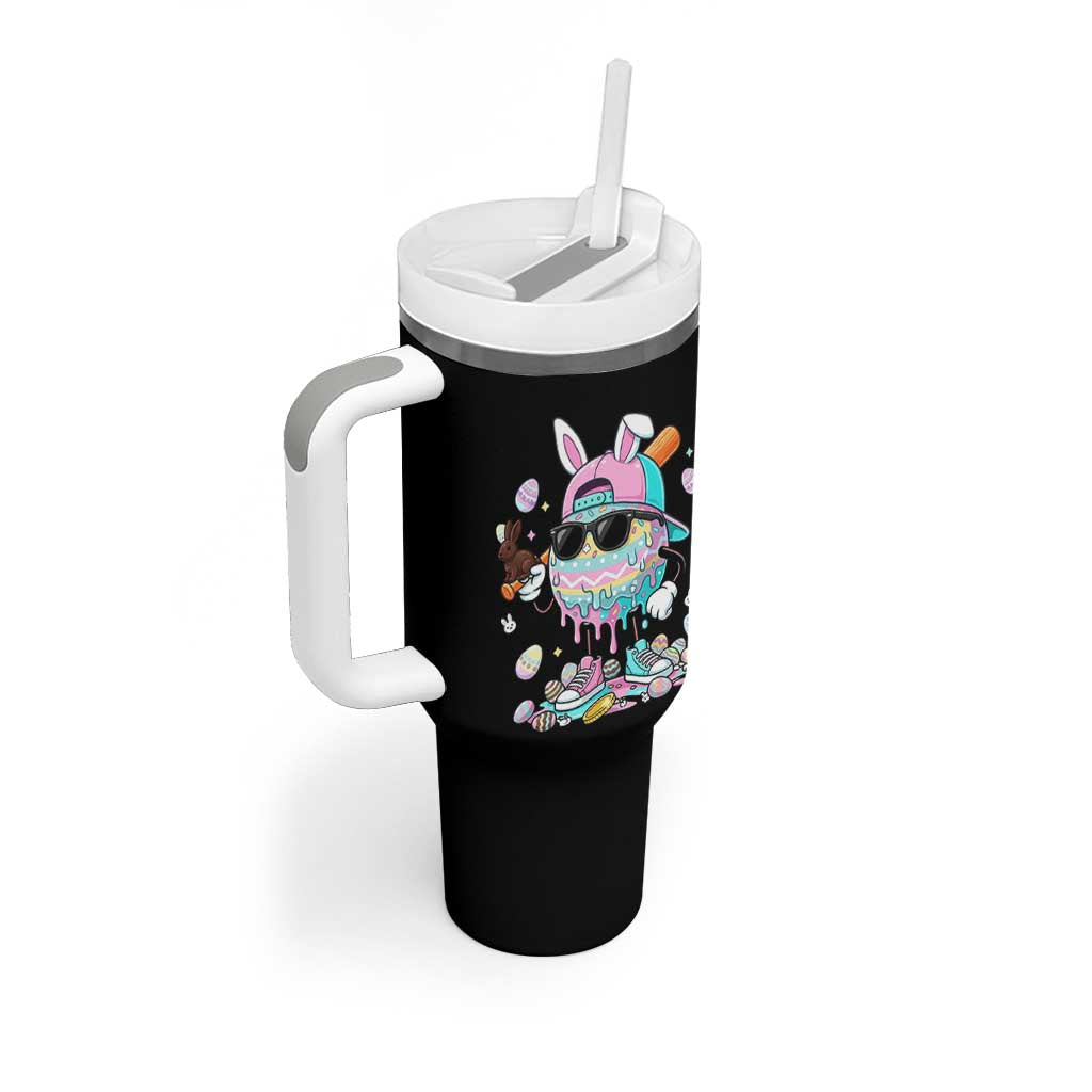 Funny Baseball Easter Tumbler With Handle Drip Ice Cream Bunny Easter