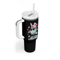 Funny Baseball Easter Tumbler With Handle Drip Ice Cream Bunny Easter