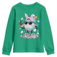 Funny Baseball Easter Youth Sweatshirt Drip Ice Cream Bunny Easter