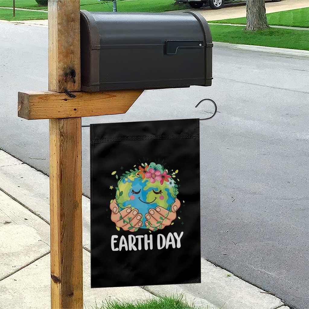 Cute Earth with Floral Earth Day Garden Flag