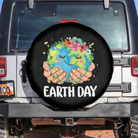 Cute Earth with Floral Earth Day Spare Tire Cover