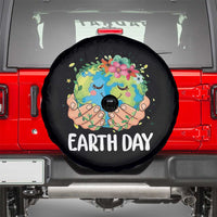 Cute Earth with Floral Earth Day Spare Tire Cover