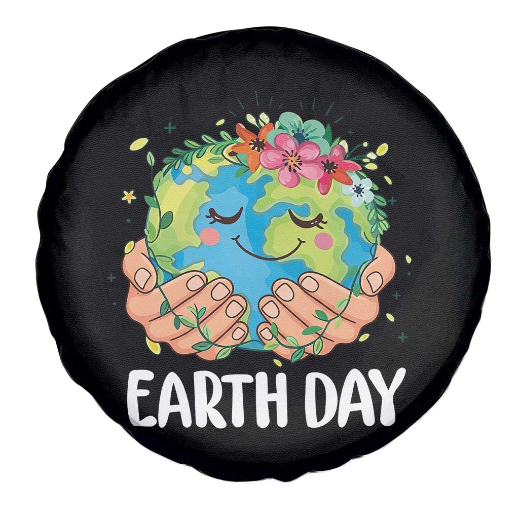 Cute Earth with Floral Earth Day Spare Tire Cover