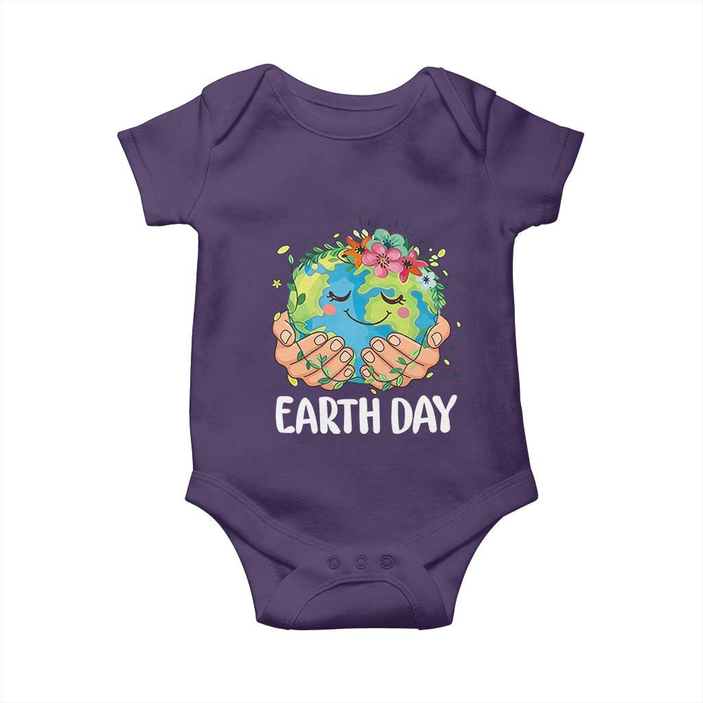 Cute Earth with Floral Earth Day Baby Onesie
