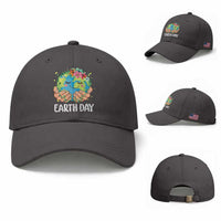 Cute Earth with Floral Earth Day Baseball Cap
