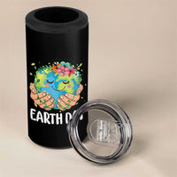 Cute Earth with Floral Earth Day 4 in 1 Can Cooler Tumbler