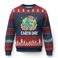 Cute Earth with Floral Earth Day Ugly Christmas Sweater